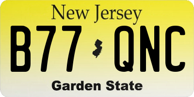 NJ license plate B77QNC