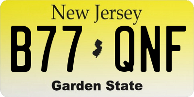 NJ license plate B77QNF