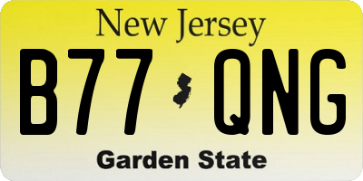 NJ license plate B77QNG