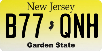 NJ license plate B77QNH