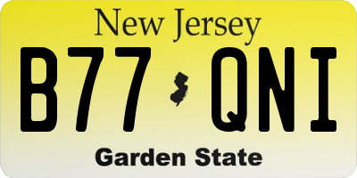 NJ license plate B77QNI