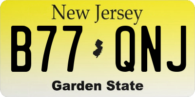 NJ license plate B77QNJ