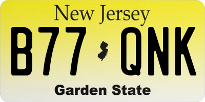 NJ license plate B77QNK