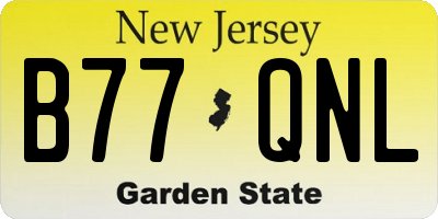 NJ license plate B77QNL