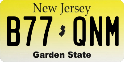 NJ license plate B77QNM