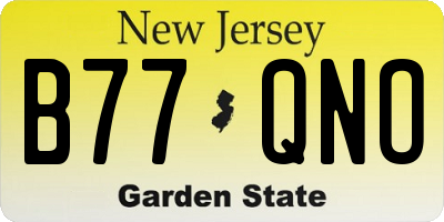 NJ license plate B77QNO