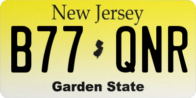 NJ license plate B77QNR