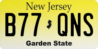 NJ license plate B77QNS