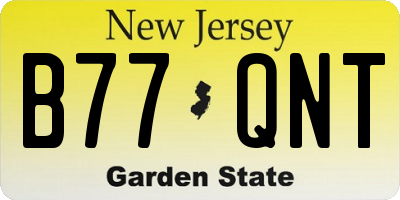 NJ license plate B77QNT