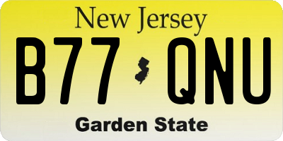 NJ license plate B77QNU