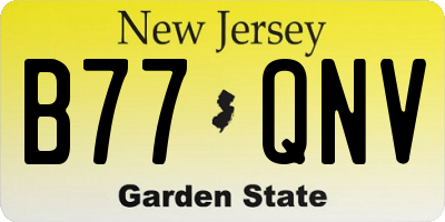 NJ license plate B77QNV