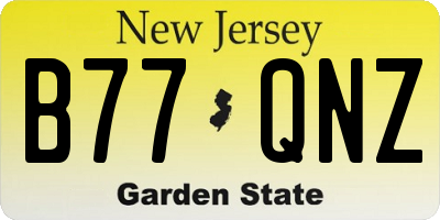 NJ license plate B77QNZ
