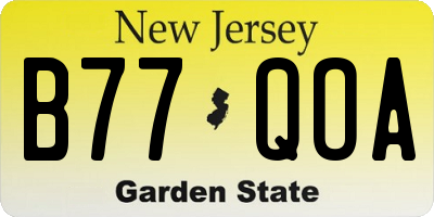 NJ license plate B77QOA