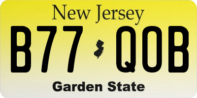 NJ license plate B77QOB