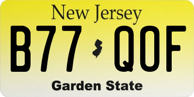 NJ license plate B77QOF