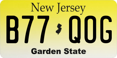 NJ license plate B77QOG