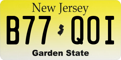 NJ license plate B77QOI