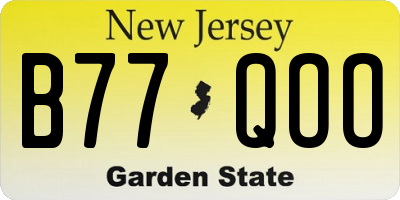 NJ license plate B77QOO