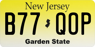 NJ license plate B77QOP