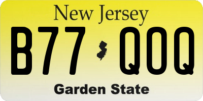 NJ license plate B77QOQ