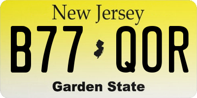 NJ license plate B77QOR