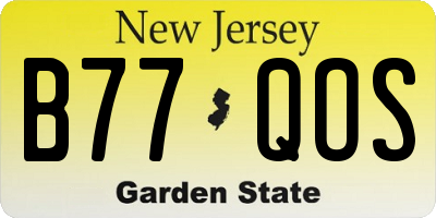 NJ license plate B77QOS