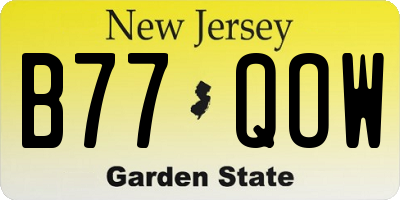 NJ license plate B77QOW