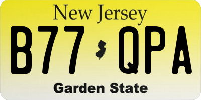 NJ license plate B77QPA