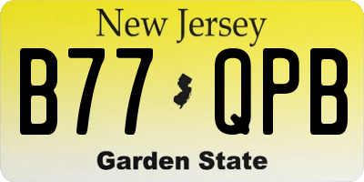 NJ license plate B77QPB
