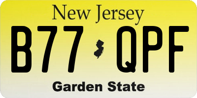 NJ license plate B77QPF