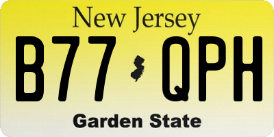 NJ license plate B77QPH