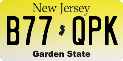 NJ license plate B77QPK