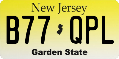 NJ license plate B77QPL