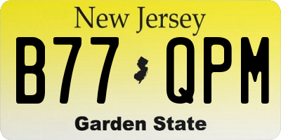 NJ license plate B77QPM
