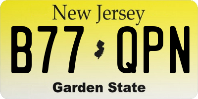 NJ license plate B77QPN