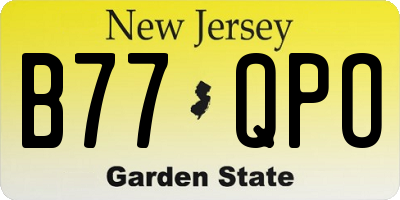 NJ license plate B77QPO