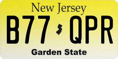 NJ license plate B77QPR