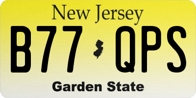 NJ license plate B77QPS