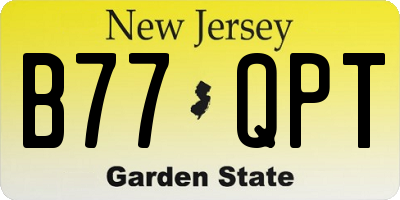 NJ license plate B77QPT
