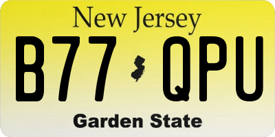 NJ license plate B77QPU