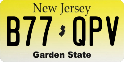NJ license plate B77QPV
