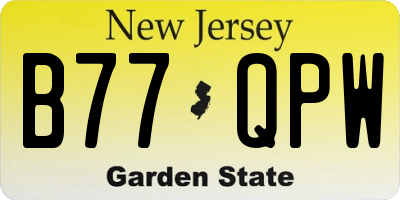 NJ license plate B77QPW