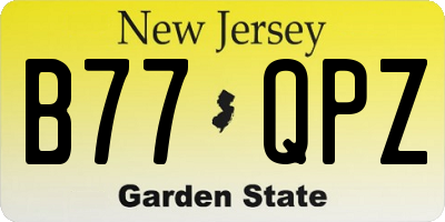 NJ license plate B77QPZ