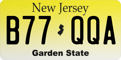 NJ license plate B77QQA
