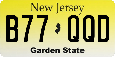 NJ license plate B77QQD