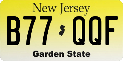NJ license plate B77QQF