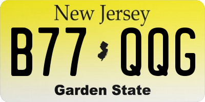 NJ license plate B77QQG