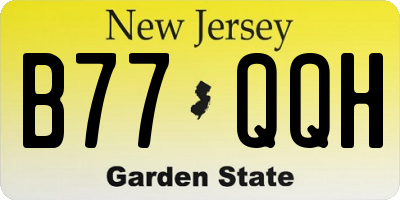 NJ license plate B77QQH