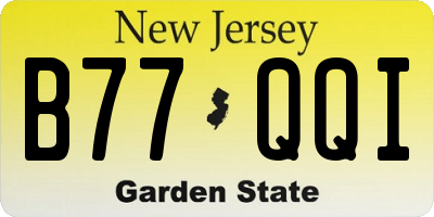 NJ license plate B77QQI