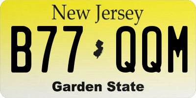 NJ license plate B77QQM